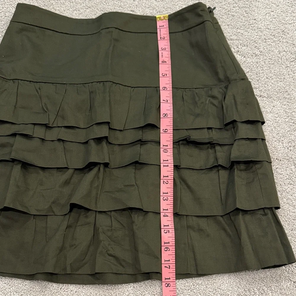 Olive Green Tiered Skirt - Picture 2 of 6